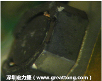 使用银(Ag)镀层的电源电感器(Power Inductors)，经过推力测试后，零件端点上已经看不到任何镀层的痕迹了，所以其耐推力就比较小。