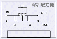 图3：降压电路的PCB设计示例。