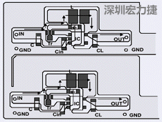 图2：升压电路的PCB设计示例。