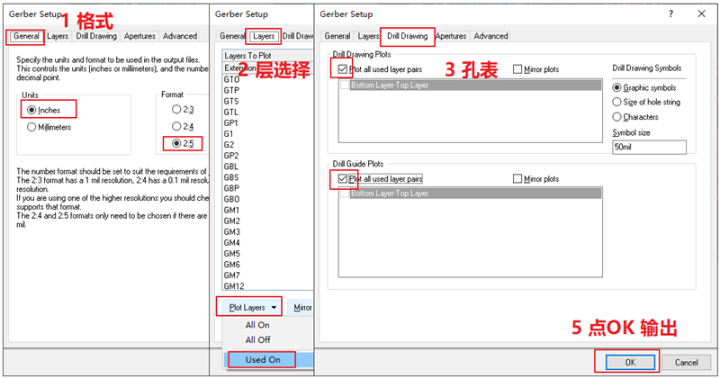 输出Gerber部分，File下选择 Gerber Files